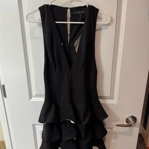 BCBGMAXAZRIA Black Ruffle Mini Dress - Size 6